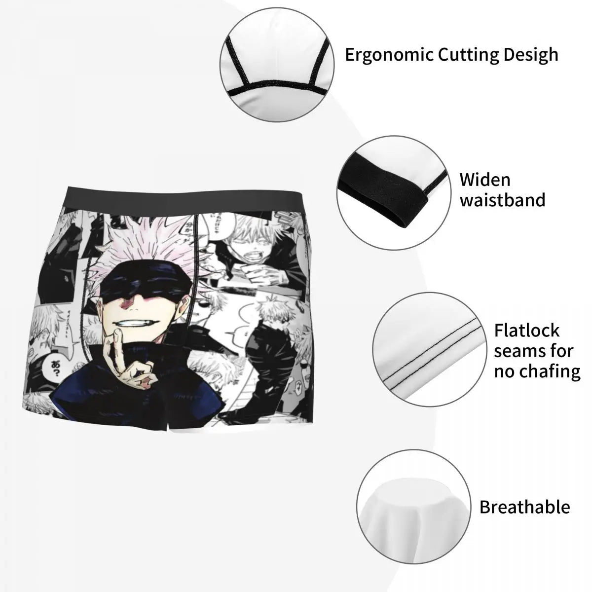 Official Satoru Gojo Jujutsu Kaisen Boxer Briefs – Premium Manga Collage Edition