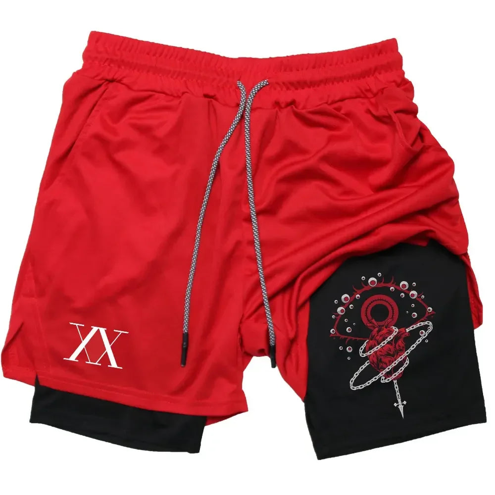 Official Hunter x Hunter 2-in-1 Performance Shorts – Premium Gym Shorts with Pockets