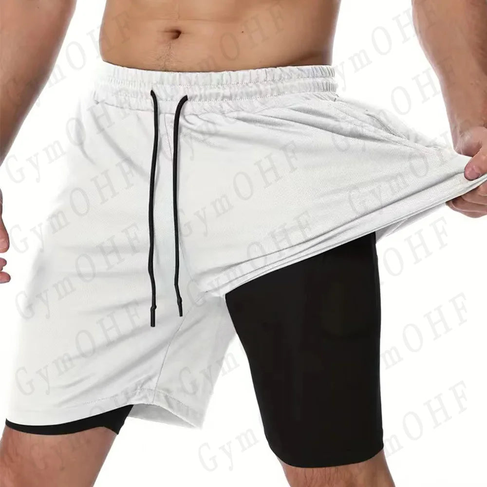 Men's "Heroic Spirit" Anime 2-in-1 Fitness Set – Compression Tee & Double-Deck Shorts