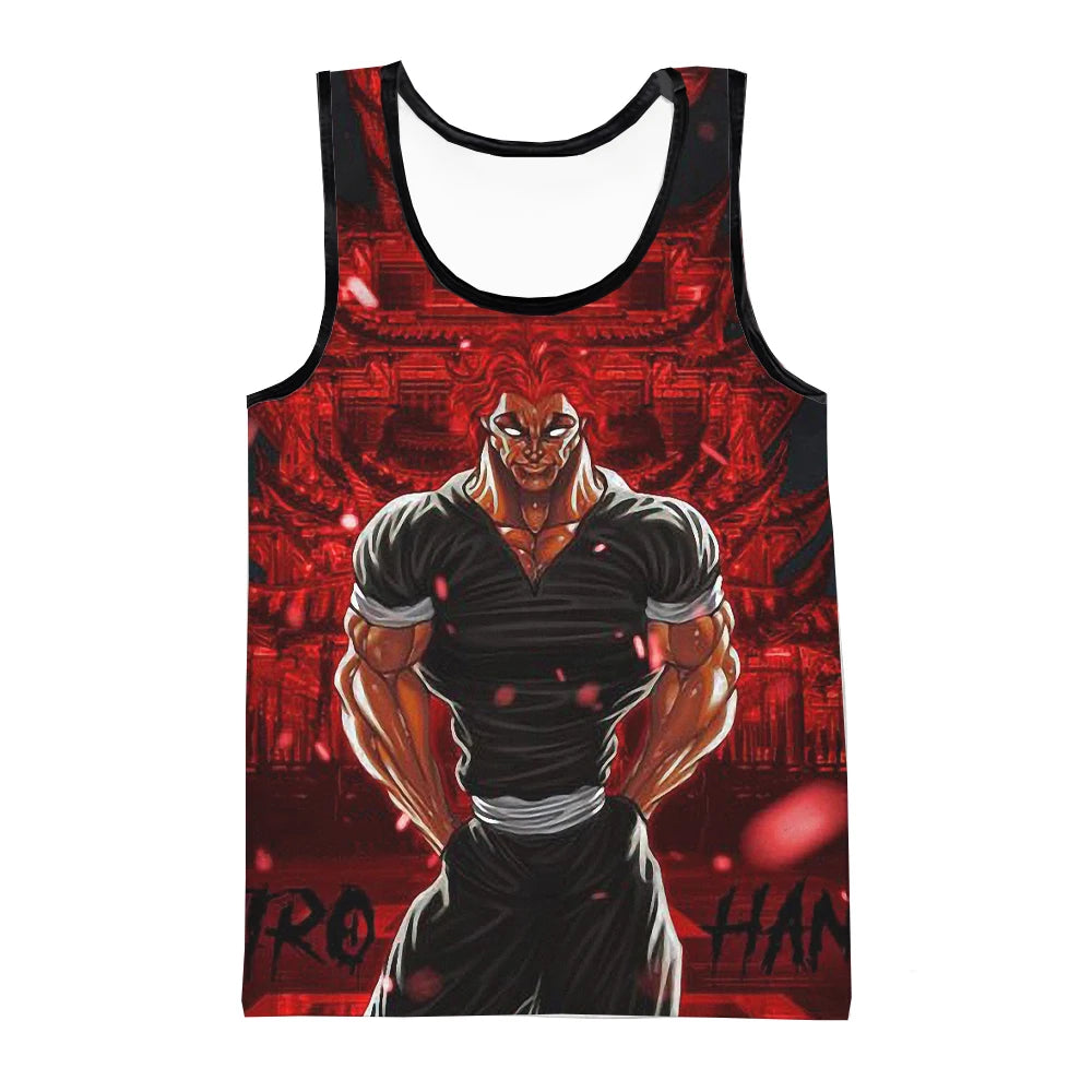 Official Baki Hanma "Demon Back" Training Tank Top – Premium Oversized Gym Vest
