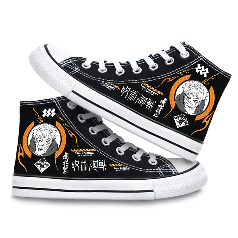 Official Bandai "Jujutsu Kaisen" High-Top Canvas Shoes – Gojo & Megumi Edition