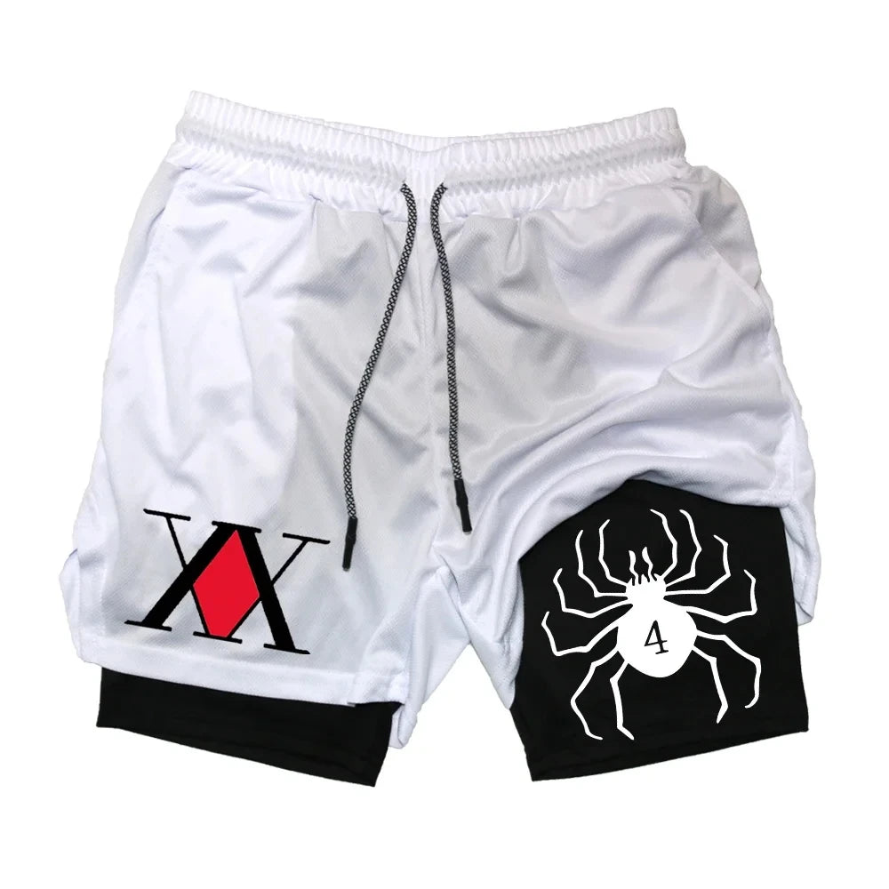 Official Hunter x Hunter 2-in-1 Performance Shorts – Premium Anime Gym Bilayer Shorts