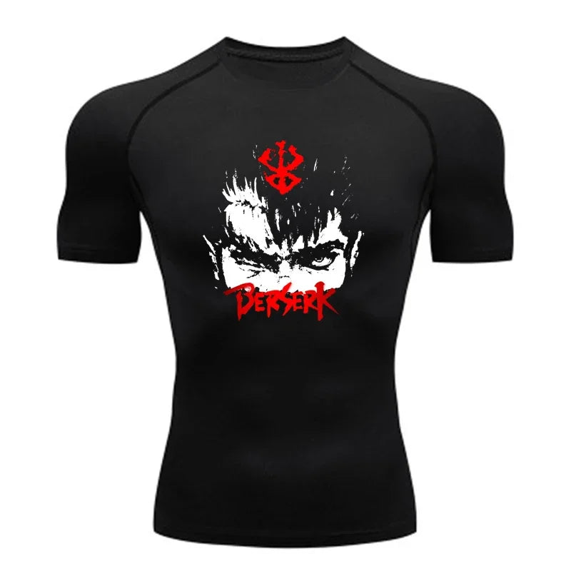 AoFuson Wolf" Berserk "Guts" Compression Shirt – Premium Anime Gym Rash Guard