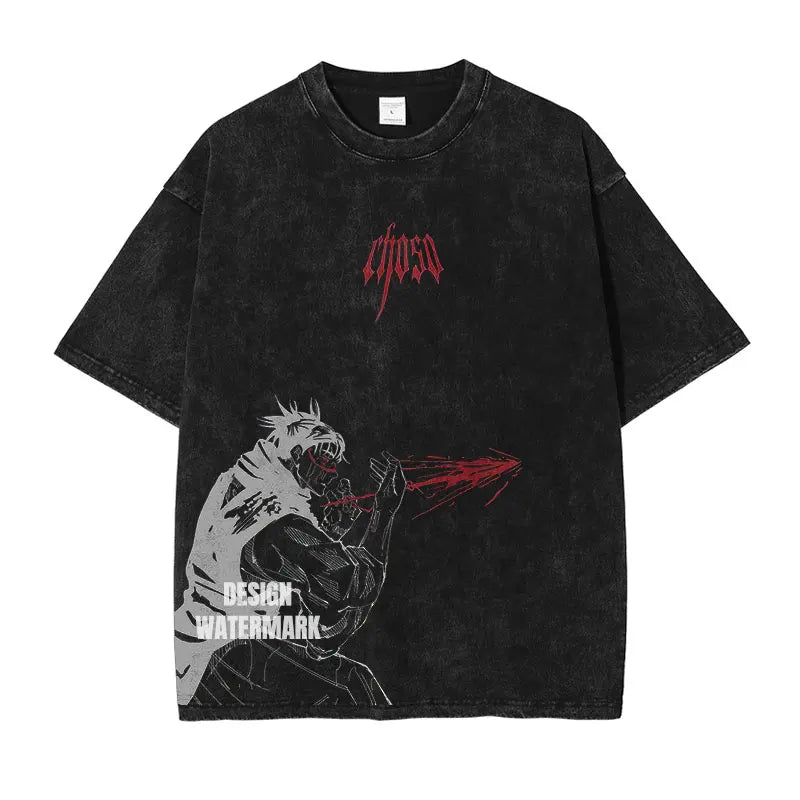 Official Bandai Jujutsu Kaisen "Itadori Yuuji" Vintage Washed T-Shirt – Premium Anime Streetwear