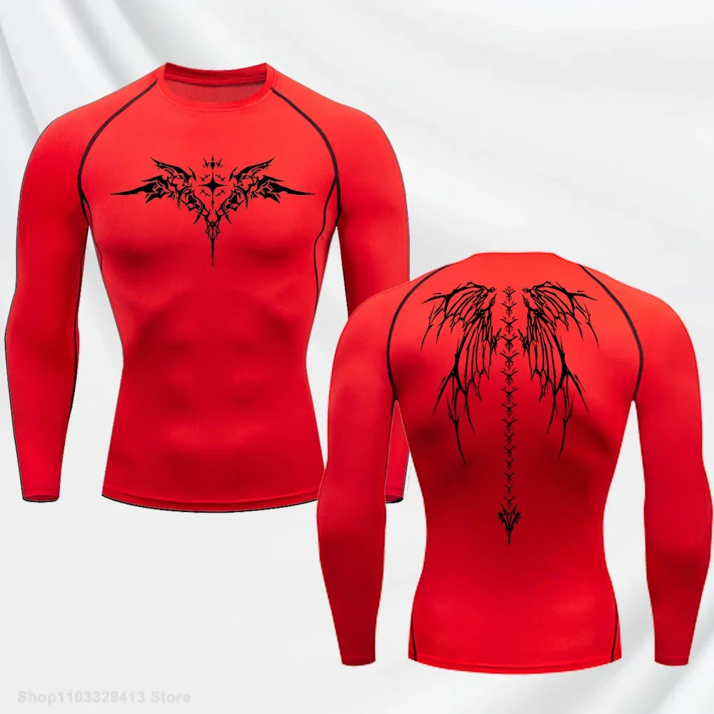 "DUTRIEUX" Anime Graphic Compression Long Sleeve – Premium Quick-Dry Gym Rash Guard