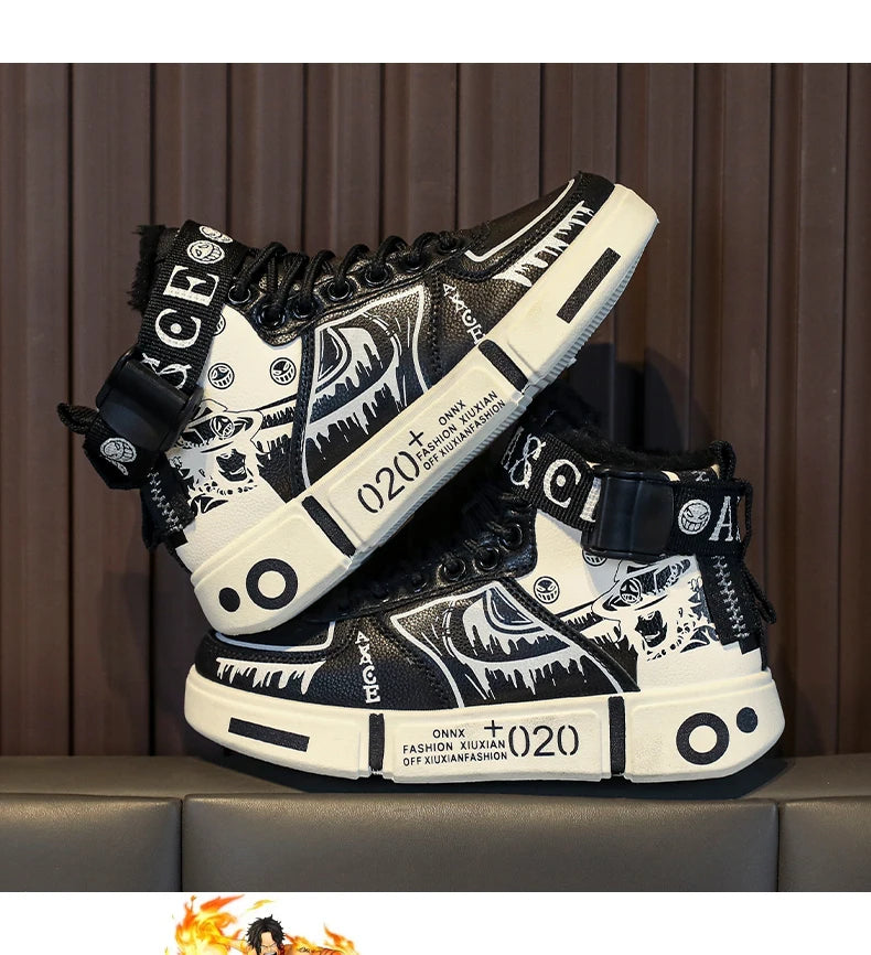Boys' "Winter Guard" High-Top Sneakers – Waterproof Leather School & Sports Shoes