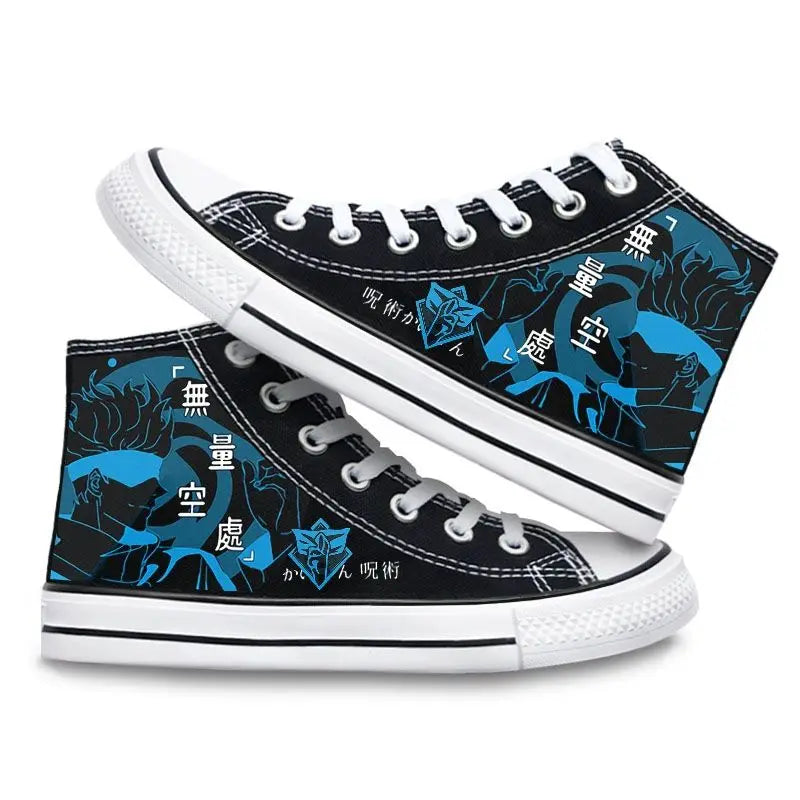 Official Bandai "Jujutsu Kaisen" High-Top Canvas Shoes – Gojo & Megumi Edition