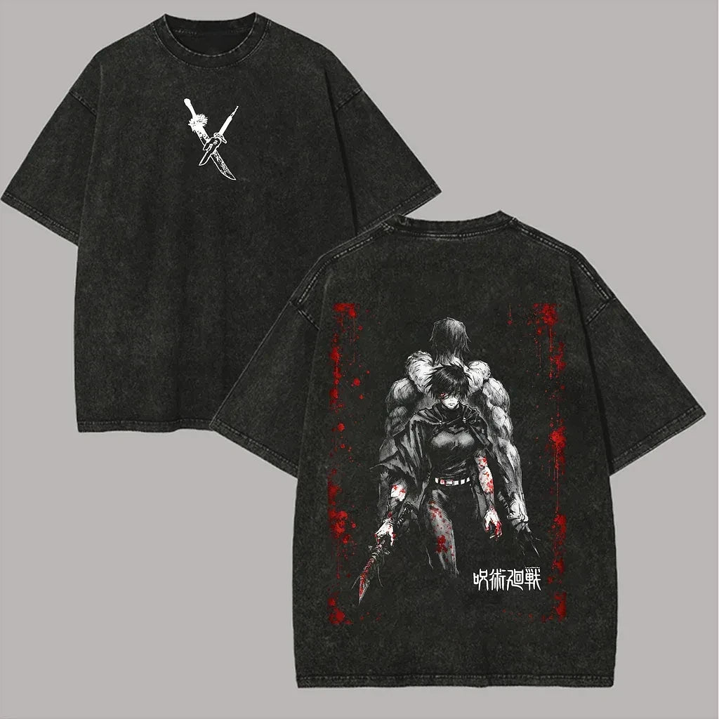 Official Bandai "Maki Zenin" Acid Wash T-Shirt – Premium Zenin Clan Bootleg Vintage Tee