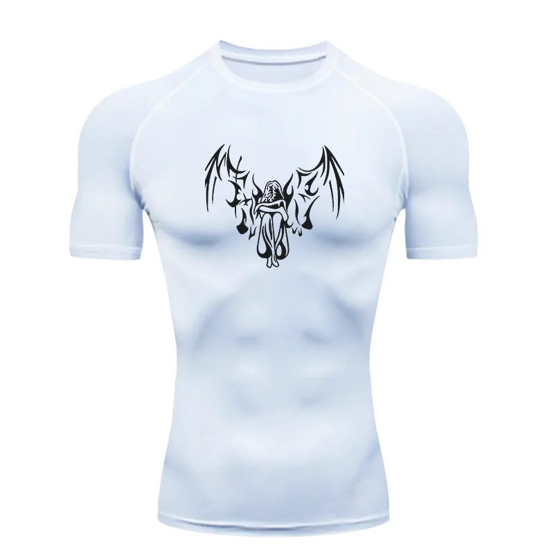 Men's "Fallen Angel" 2026 Compression Shirt – Premium Athletic Rash Guard for Training & Fitness