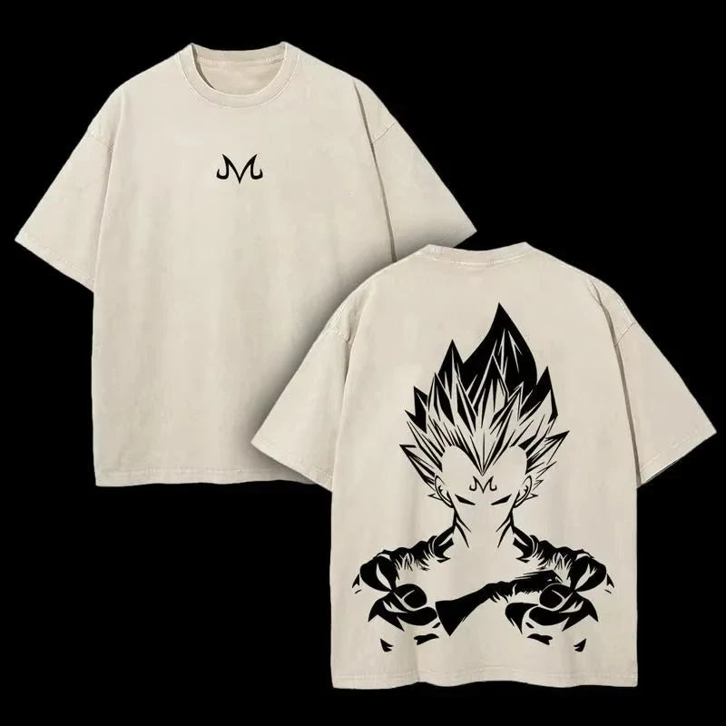 Official Bandai "Vegeta" Vintage Washed T-Shirt – Premium 100% Cotton Anime Streetwear