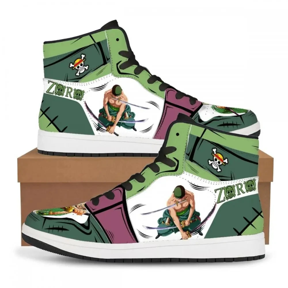 Official Bandai "One Piece: Luffy & Zoro" Sneakers – Premium Anime Casual Board Shoes