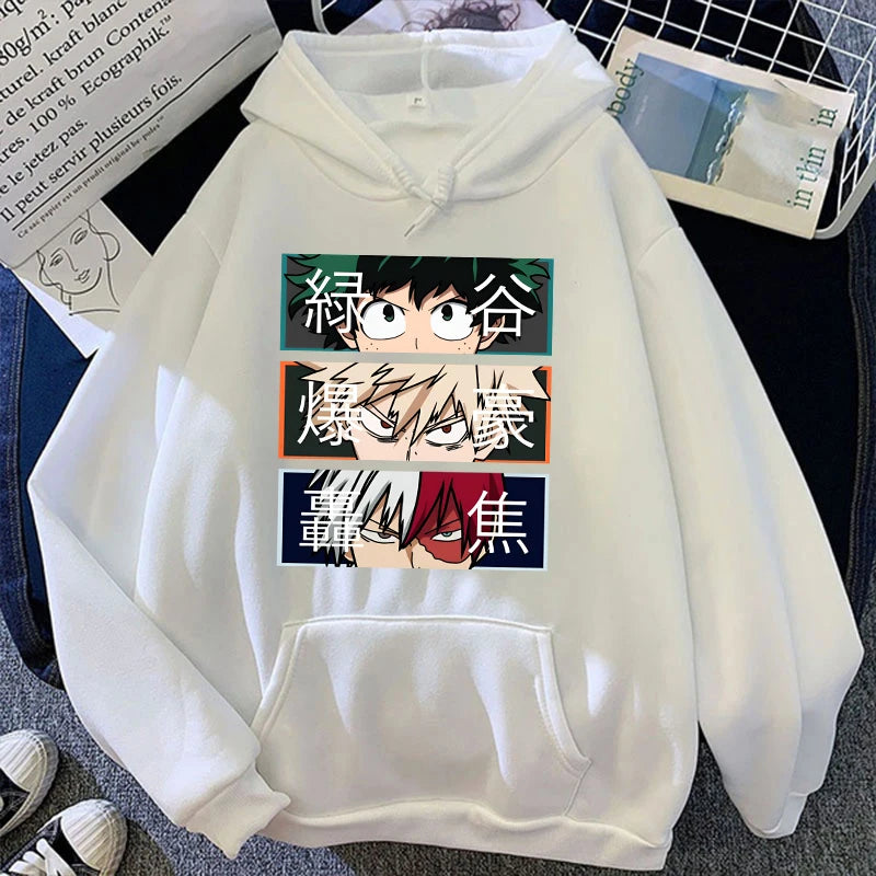 Official My Hero Academia "Big Three" Hoodie – Premium Fleece Anime Sweatshirt (Deku, Bakugou, Todoroki)