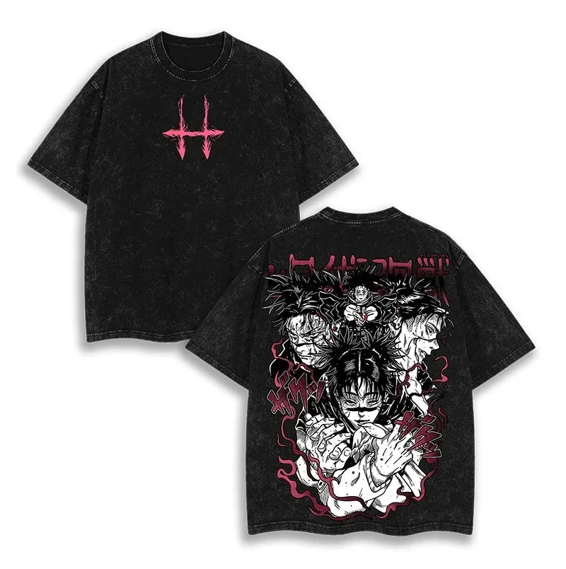 Official Bandai Jujutsu Kaisen "Spell Battle" Vintage Washed T-Shirt – Premium Anime Streetwear