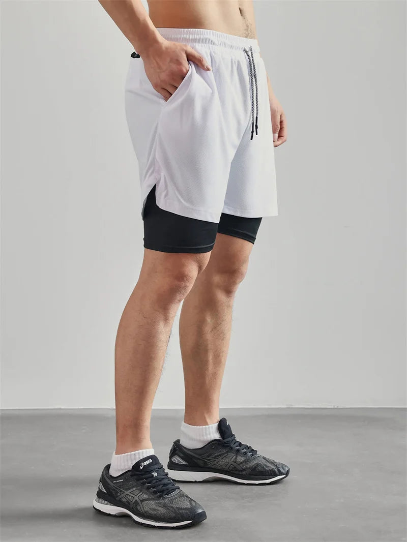 "Street Ninjas" Angel Cross 2-in-1 Performance Shorts – Quick-Dry Athletic Shorts with Phone Pocket