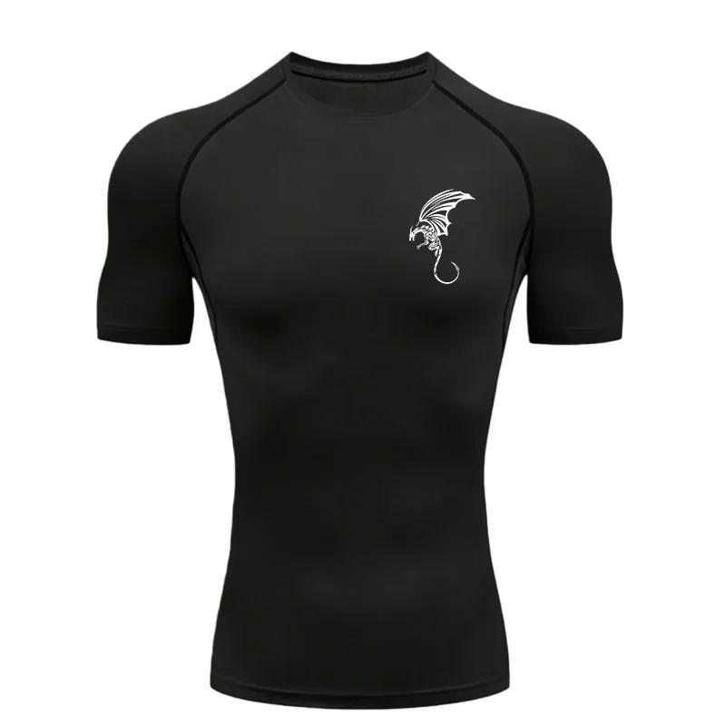 Men's "Black Dragon" 2026 Compression Shirt – Premium Athletic Training Tee