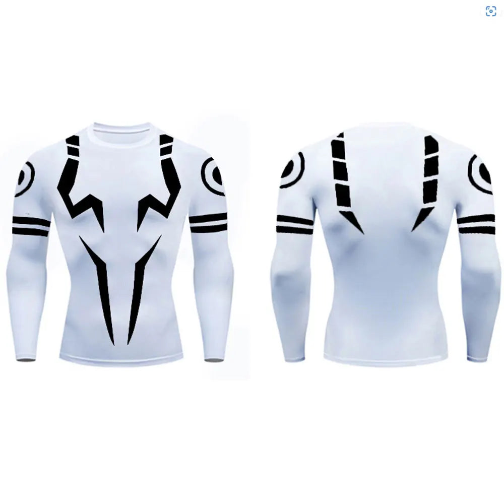 Men's "Jujutsu Kaisen" 3D Compression Set – Premium Gym Shirt & Training Shorts