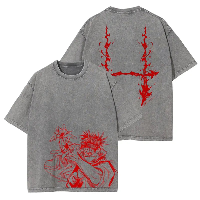 Official Jujutsu Kaisen "Choso" Retro Black T-Shirt – Premium 100% Cotton Washed Tee