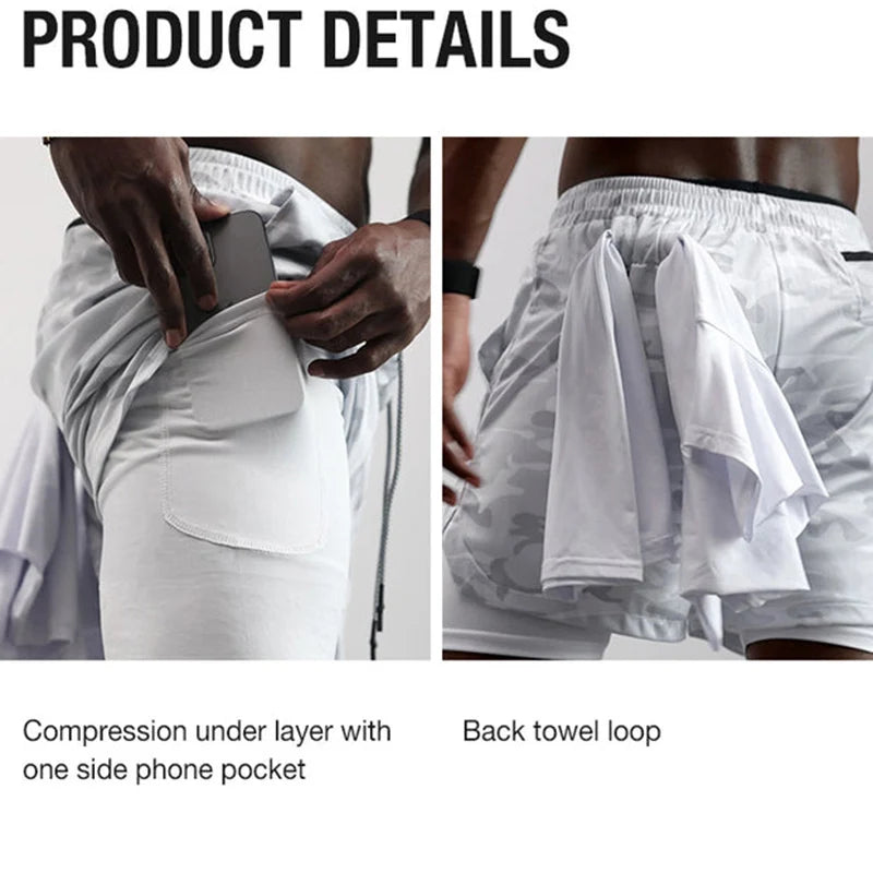 "Street Ninjas" Angel Cross 2-in-1 Performance Shorts – Quick-Dry Athletic Shorts with Phone Pocket