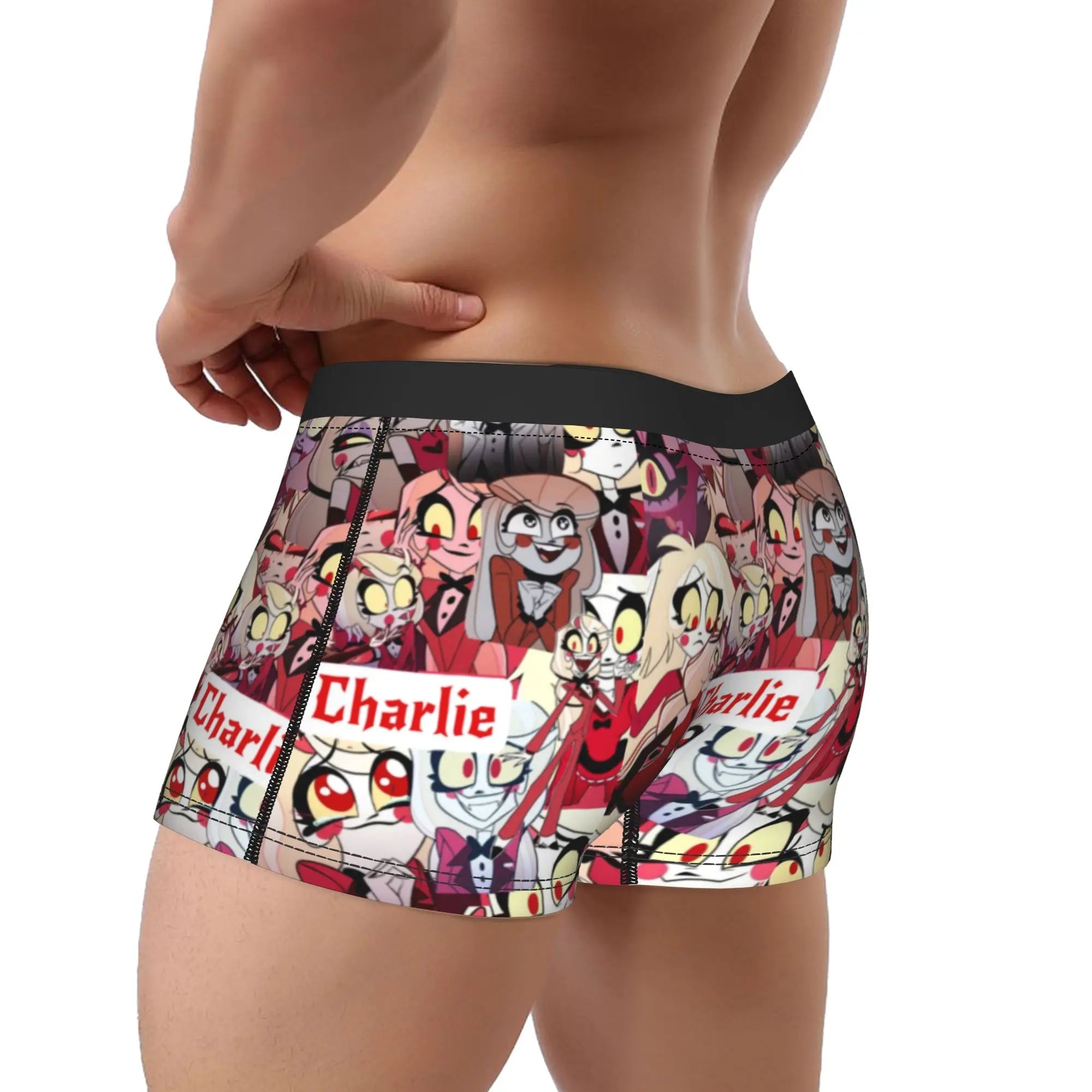 Men's "Hazbin Hotel" Boxer Shorts – Alastor & Vox Cozy Anime Underwear