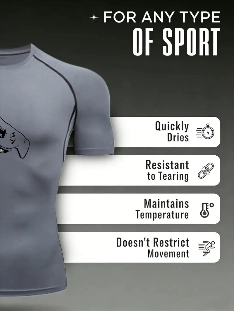 Men's "Anime Aesthetic" Compression Tee – Quick-Dry Summer Gym & Fitness Top